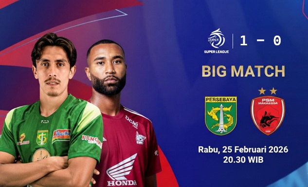 Persebaya Tumbangkan PSM 1-0 di GBT