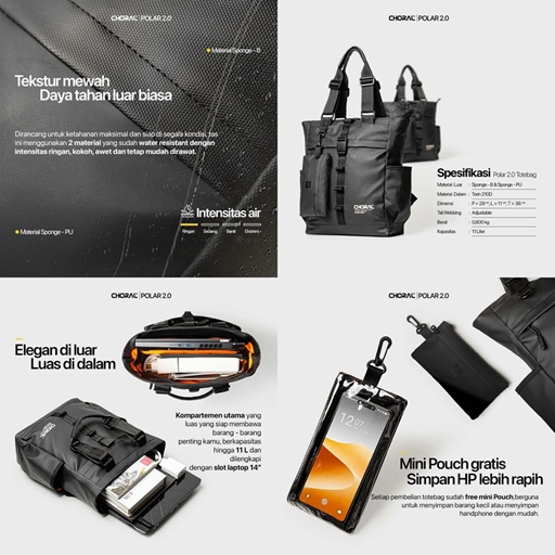 Material Berkualitas pada Tas Choral Polar Series